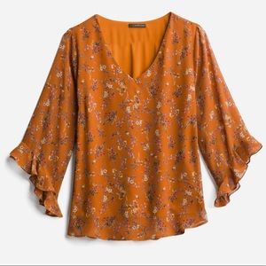 West Kei Cebo Flutter Sleeve Chiffon Blouse